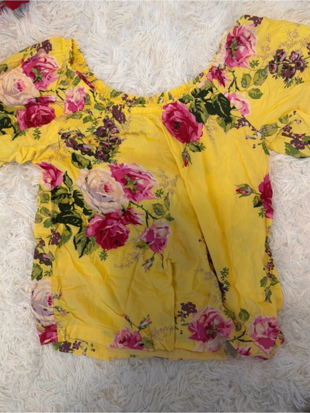 Matilda Jane Yellow Floral Off-Shoulder Blouse